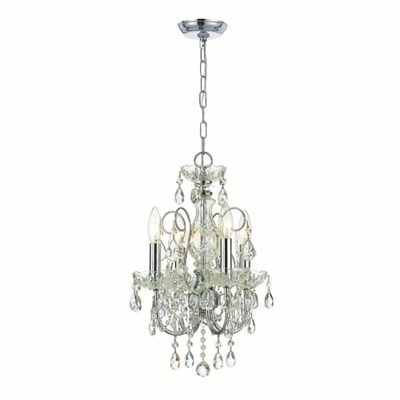 3224-CH-CL-I Crystorama Lighting Imperial - 4 Light Mini Chandelier-Italian Crystal Type-Polished Chrome Finish -Traditional Installation