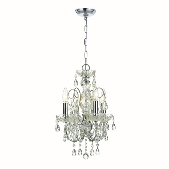 3224-CH-CL-SAQ Crystorama Lighting Imperial - 4 Light Mini Chandelier-Swarovski Spectra Crystal Type-Polished Chrome Finish -Traditional