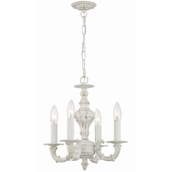 5124-AW Crystorama Lighting Sutton - Four Light Lanterns in Minimalist Style - 13.5 Inches Wide by 14 Inches High-Antique White Finish    -Traditional