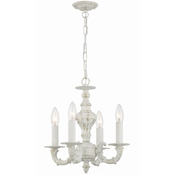 5124-AW Crystorama Lighting Sutton - Four Light Lanterns in Minimalist Style - 13.5 Inches Wide by 14 Inches High-Antique White Finish -Traditional