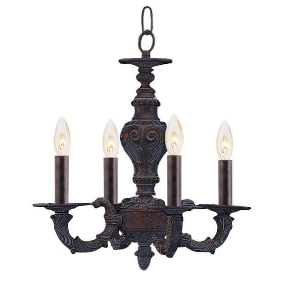 Crystorama Paris Market 4 Light Bronze Mini Chandelier - 13.5'' W x 14'' H