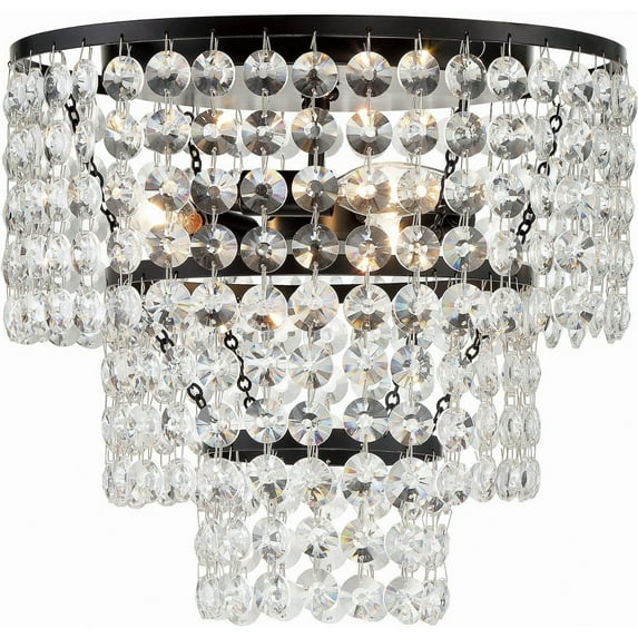 Crystorama Lighting - Gabrielle - 3 Light Flush Mount-Matte Black Finish -