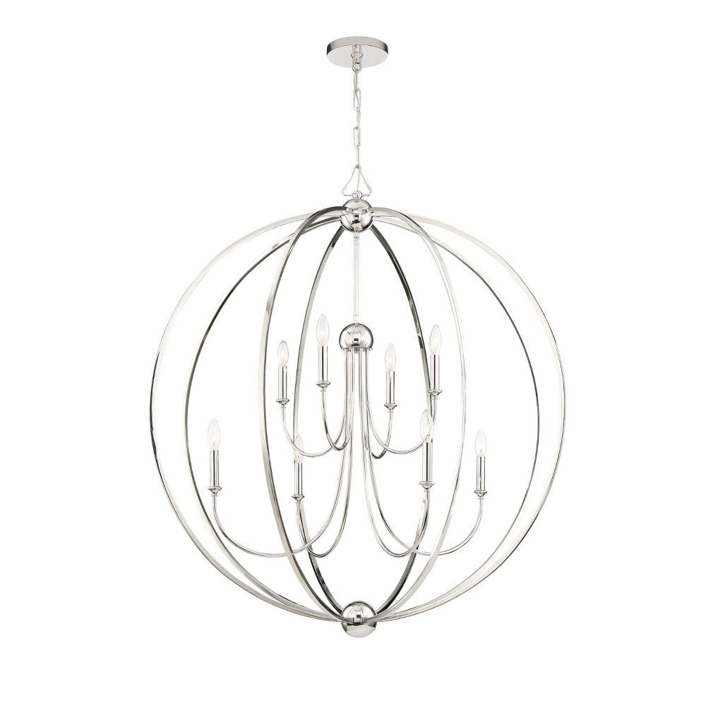 Sylvan Elegance 8-Light Polished Nickel & Crystal Chandelier