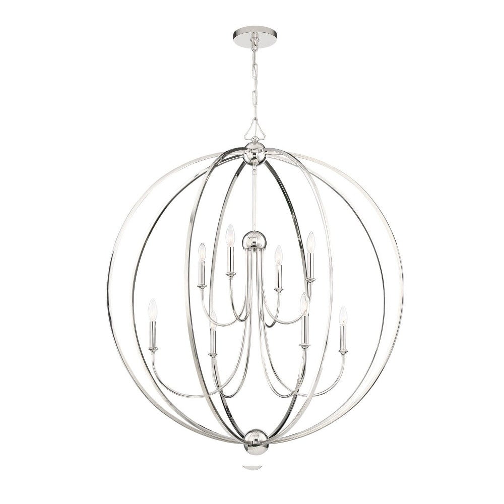 Sylvan Elegance 8-Light Polished Nickel & Crystal Chandelier