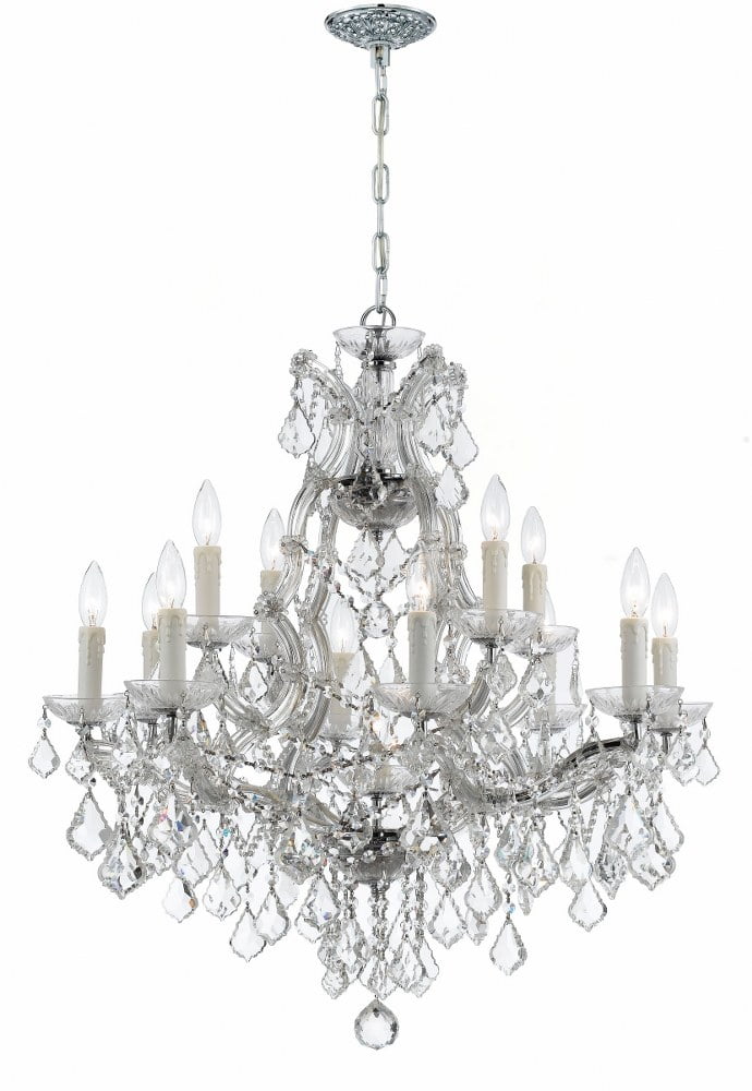 Maria Theresa 13-Light Polished Chrome and Crystal Chandelier