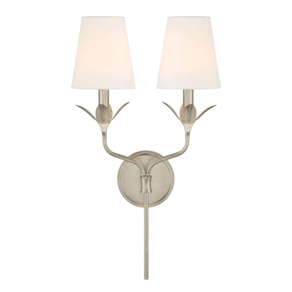 562-SA Crystorama Lighting Broche - 2 Light Wall Sconce-21 Inch Tall and 12 Inch Wide-Antique Silver Finish