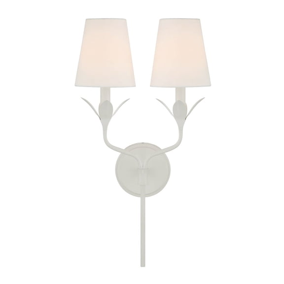 562-MT Crystorama Lighting Broche - 2 Light Wall Sconce-21 Inch Tall and 12 Inch Wide-Matte White Finish