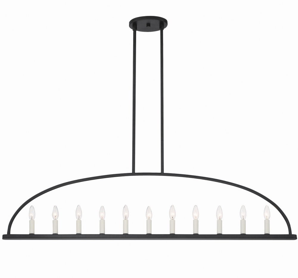Abbott Black 11-Light Steel Candle Chandelier