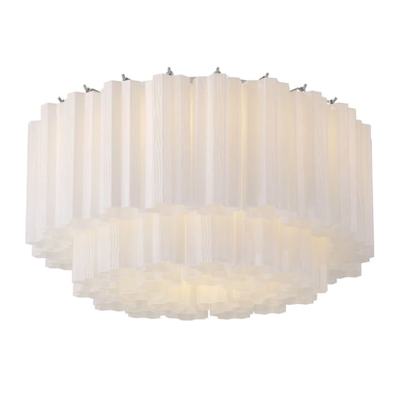 ADD-321-CH-WH Crystorama Lighting Addis - 7 Light Flush Mount-11.75 Inch Tall and 22.25 Inch Wide-Polished Chrome Finish-White Glass Color