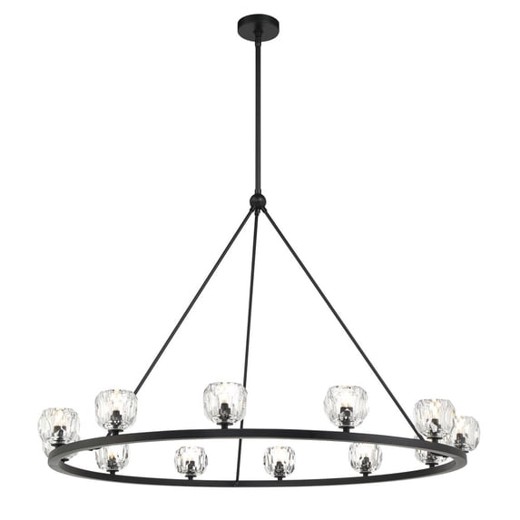 ARA-10266-MK Crystorama Lighting Aragon - 42W 12 LED Chandelier-32 Inches Tall and 46.75 Inches Wide-Matte Black/Crystal Finish