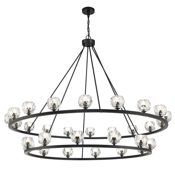 ARA-10269-MK Crystorama Lighting Aragon - 105W 30 LED Chandelier-46 Inches Tall and 58.75 Inches Wide-Matte Black/Crystal Finish