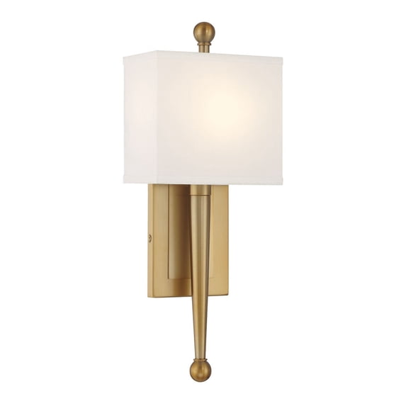 ARD-832-VG Crystorama Lighting Ardson - 1 Light Wall Sconce-17.75 Inch Tall and 7 Inch Wide-Vibrant Gold Finish