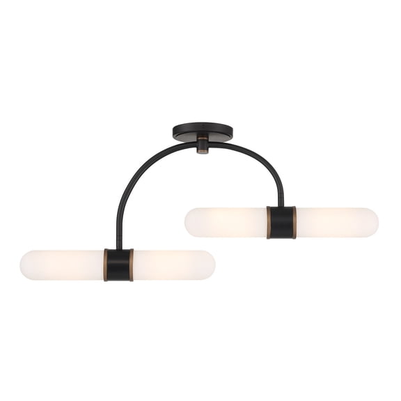 Crystorama Lighting Group Cap-8514 Capsule 4 Light 34" Wide Led Semi-Flush Ceiling Fixture