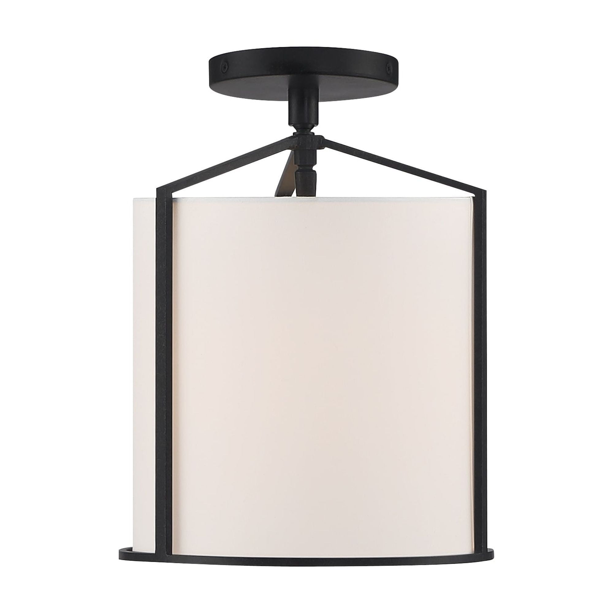 Carlyn Elegant Black Drum Pendant with Silk Shade