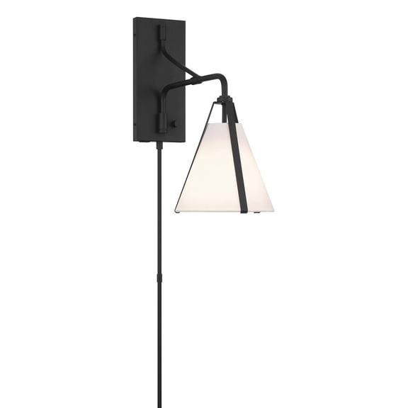 FUL-901-BK Crystorama Lighting Fulton - 1 Light Task Wall Sconce-17.5 Inch Tall and 8 Inch Wide-Black Finish