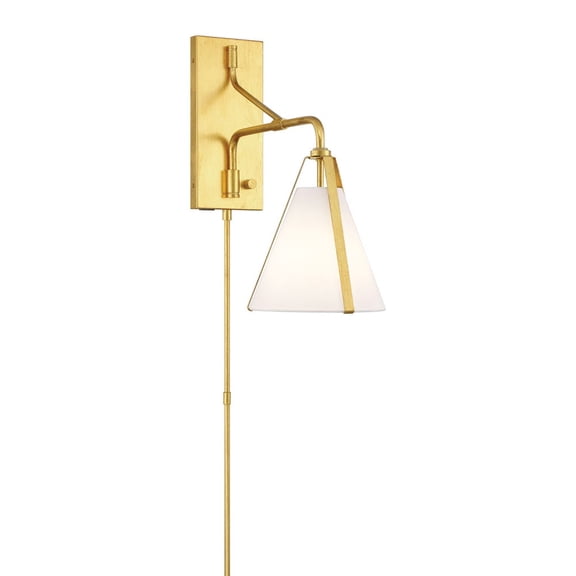 FUL-901-GA Crystorama Lighting Fulton - 1 Light Task Wall Sconce-17.5 Inch Tall and 8 Inch Wide-Antique Gold Finish