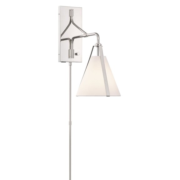 FUL-901-PN Crystorama Lighting Fulton - 1 Light Task Wall Sconce-17.5 Inch Tall and 8 Inch Wide-Polished Nickel Finish