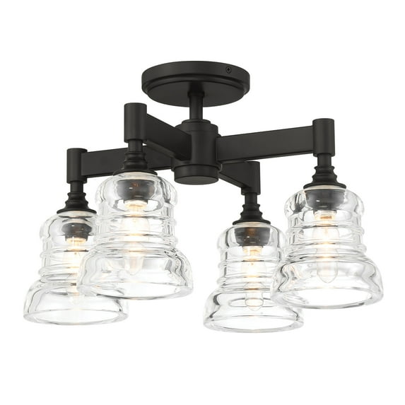 Crystorama Lighting Group Grg-1045 Gregory 4 Light 17" Wide Semi-Flush Ceiling Fixture -
