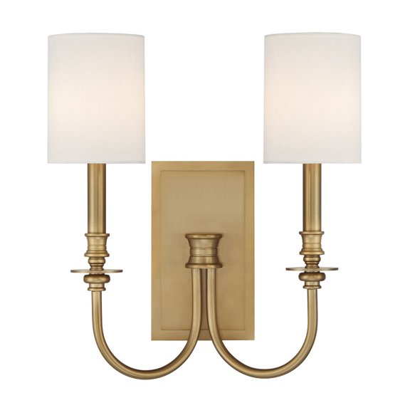 LLO-482-AG Crystorama Lighting Lloyd - 2 Light Wall Sconce-16 Inch Tall and 14.5 Inch Wide