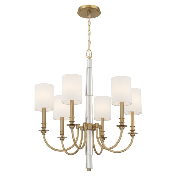 LLO-486-AG Crystorama Lighting Lloyd - 6 Light Chandelier-30 Inch Tall and 26 Inch Wide