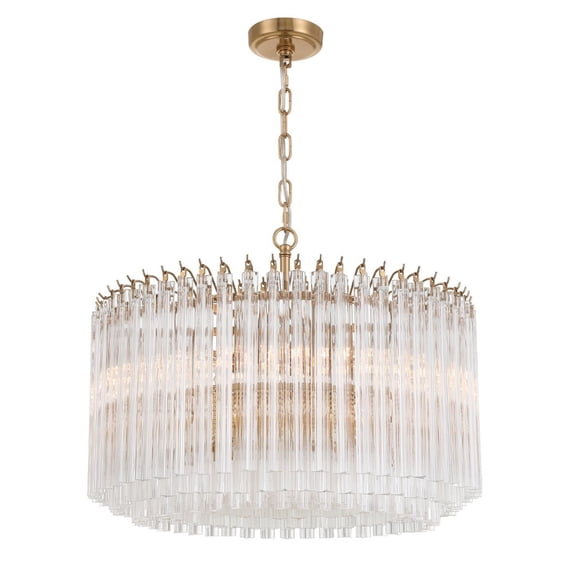 LOF-5007-AG Crystorama Lighting Lofton - 7 Light Chandelier-19 Inch Tall and 24 Inch Wide-Aged Brass Finish