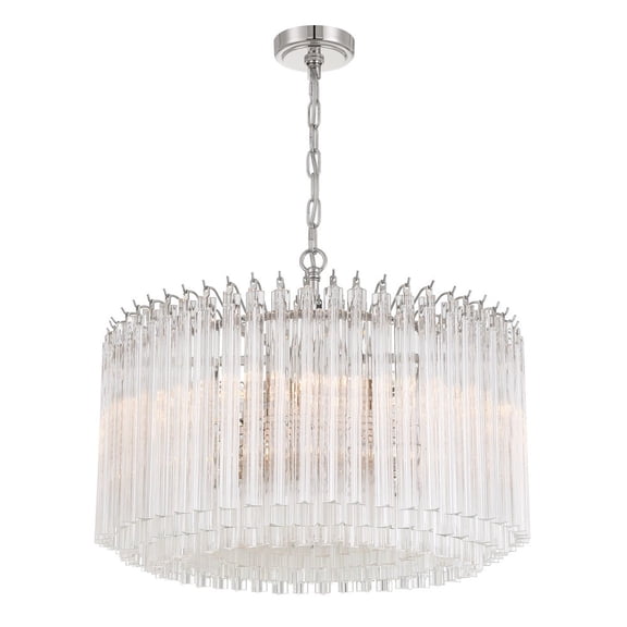 LOF-5007-PN Crystorama Lighting Lofton - 7 Light Chandelier-19 Inch Tall and 24 Inch Wide-Polished Nickel Finish