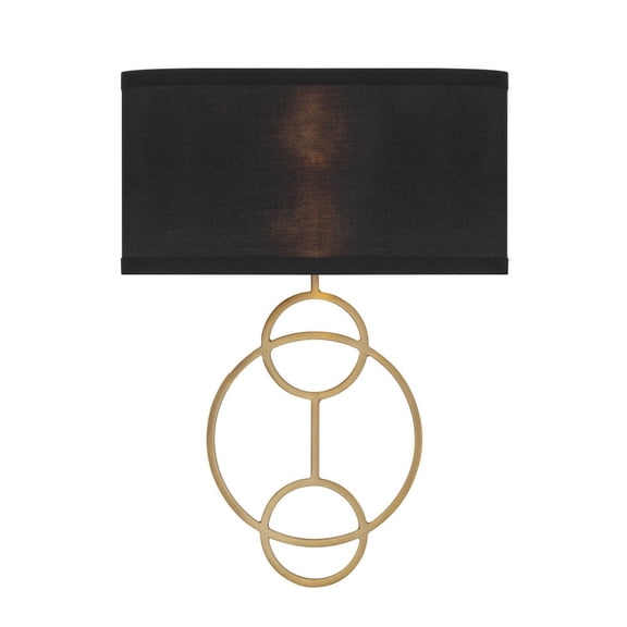 LRL-992-VG-BK Crystorama Lighting Laurel - 2 Light Wall Sconce-14.25 Inch Tall and 10 Inch Wide-Vibrant Gold Finish