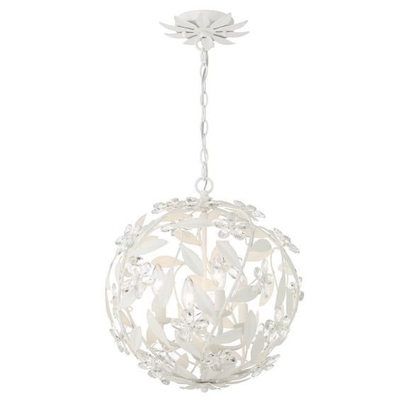 MSL-314-MT Crystorama Lighting Marselle - 4 Light Pendant-18 Inch Tall and 16.5 Inch Wide-Matte White Finish