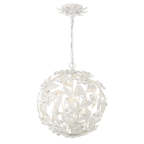 MSL-314-MT Crystorama Lighting Marselle - 4 Light Pendant-18 Inch Tall and 16.5 Inch Wide-Matte White Finish