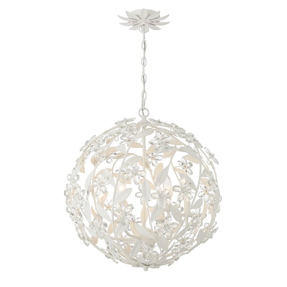 MSL-316-MT Crystorama Lighting Marselle - 6 Light Pendant-23 Inch Tall and 22 Inch Wide-Matte White Finish