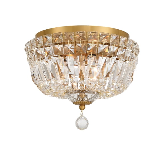Crystorama Lighting Group ROS-A1003-AG-CL-MWP Roslyn 3 Light 10" Wide Flush Mount Ceiling