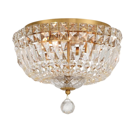 Crystorama Lighting Group ROS-A1004-AG-CL-MWP Roslyn 4 Light 12" Wide Flush Mount Ceiling