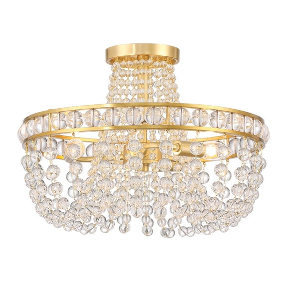Crystorama Lighting Group SEV-1800-AG Seville 3 Light 17" Wide Semi-Flush Waterfall
