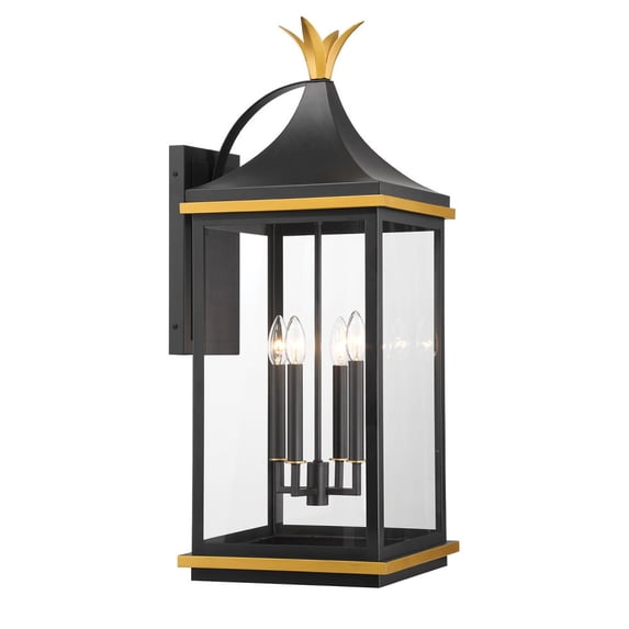 SIM-804-MK-TG Crystorama Lighting Simpson - 4 Light Outdoor Wall Mount-31.5 Inch Tall and 12.25 Inch Wide