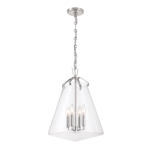VSS-7015-PN Crystorama Lighting Voss - 4 Light Pendant-20 Inch Tall and 15.25 Inch Wide-Polished Nickel Finish