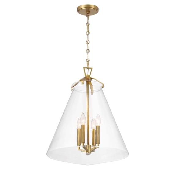 VSS-7018-LG Crystorama Lighting Voss - 4 Light Pendant-22.5 Inch Tall and 18 Inch Wide-Luxe Gold Finish