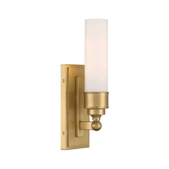WLX-301-AG Crystorama Lighting Wilcox - 8W 1 LED Wall Sconce-15.25 Inch Tall and 4.75 Inch Wide-Aged Brass Finish