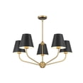thumbnail image 1 of XAV-B9315-VG-MK Crystorama Lighting Xavier - 5 Light Chandelier-12.5 Inch Tall and 28 Inch Wide-Vibrant Gold/Matte Black Finish, 1 of 7