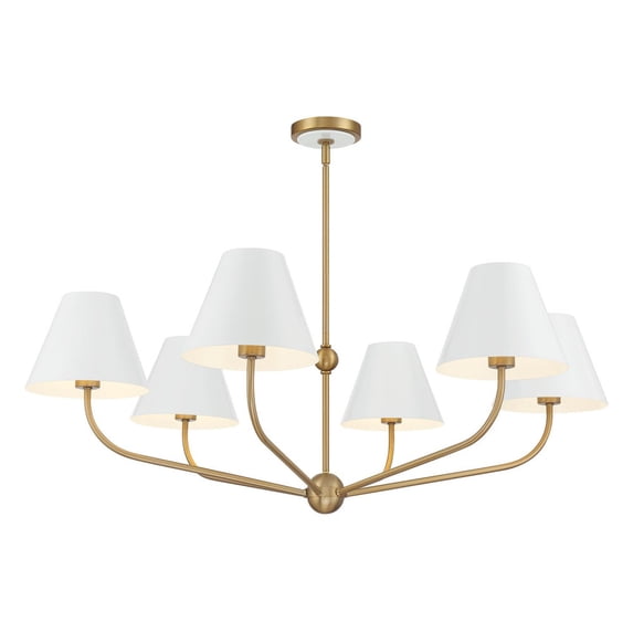 XAV-B9316-VG-WH Crystorama Lighting Xavier - 6 Light Chandelier-14.25 Inch Tall and 40 Inch Wide-Vibrant Gold/White Finish