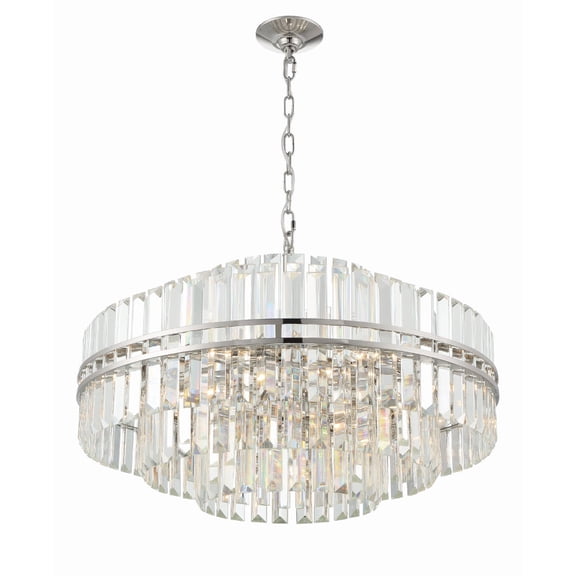 HAY-1407-PN Crystorama Lighting Hayes - 16 Light Chandelier-20.5 Inches Tall and 28 Inches Wide-Polished Nickel Finish