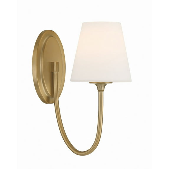 JUN-10321-VG Crystorama Lighting Juno - 1 Light Wall Mount-13 Inches Tall and 6 Inches Wide-Vibrant Gold Finish