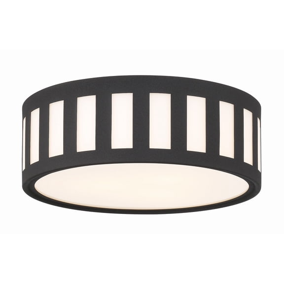 KEN-2203-BF Crystorama Lighting Kendal - 3 Light Flush Mount-5 Inches Tall and 14 Inches Wide