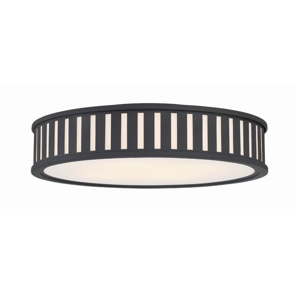 Crystorama Lighting Kendal 4 Light Black Forged Ceiling Mount - 22.5"W x 5.25"H