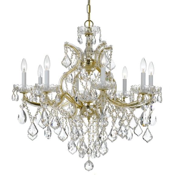Crystorama Maria Theresa 9-light Gold/  Crystal Chandelier