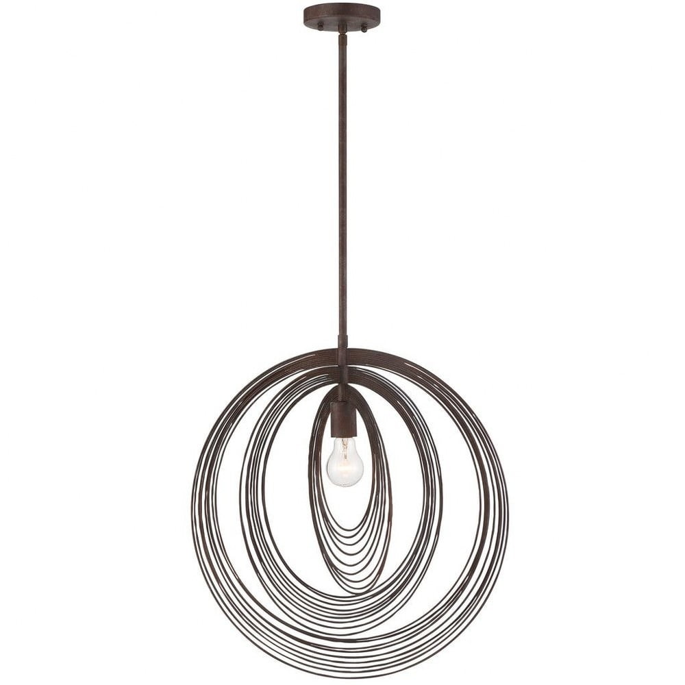 Doral Forged Bronze and Crystal 1-Light Pendant