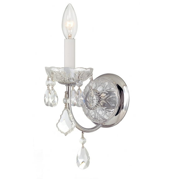 3221-CH-CL-MWP Crystorama Lighting Imperial - 1 Light Wall Mount in Classic Style - 4.75 Inches Wide by 13.5 Inches High-Polished Chrome Finish-Hand