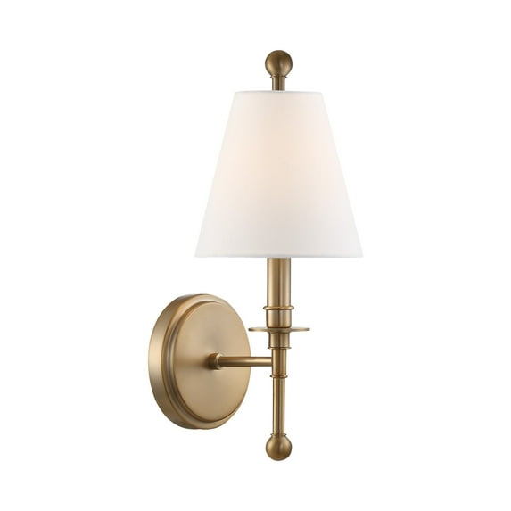 RIV-382-AG Crystorama Lighting Riverdale 1-Light Wall Sconce in Traditional Style including 2 Stem Styles - 6 Inches Wide by 14.5 Inches High-Aged
