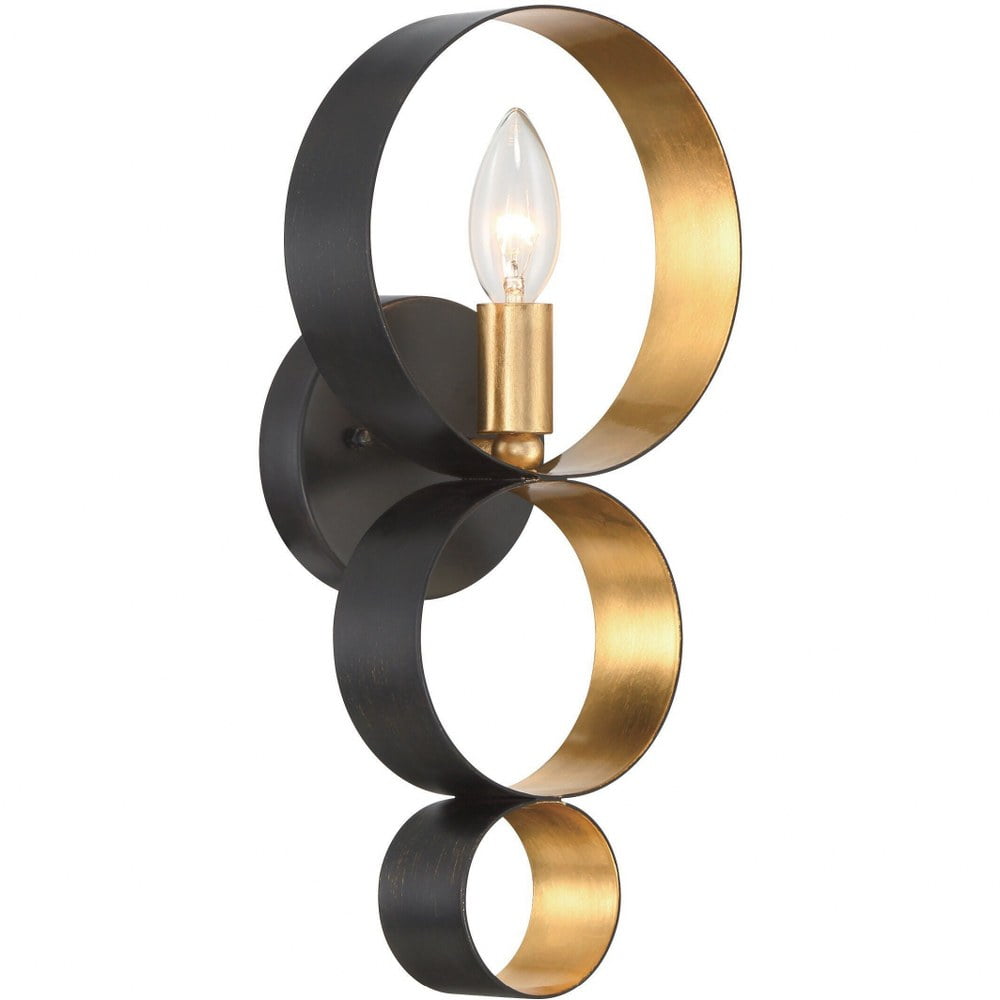 Luna English Bronze and Gold 1-Light Wall Sconce