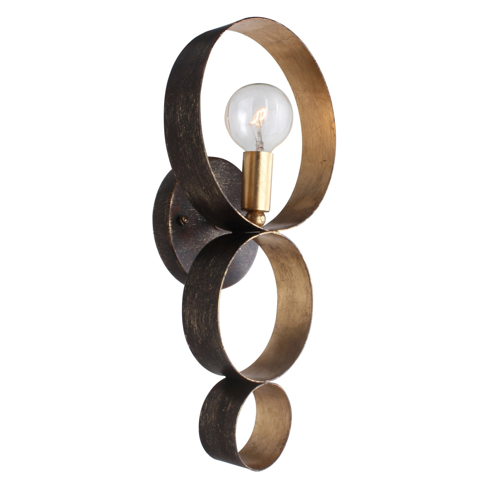 Luna English Bronze and Gold 1-Light Wall Sconce