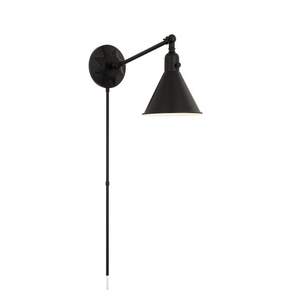 MOR-8800-MK Crystorama Lighting Morgan - One Light Wall Sconce in Classic Style - 7 Inches Wide by 11 Inches High-Matte Black Finish